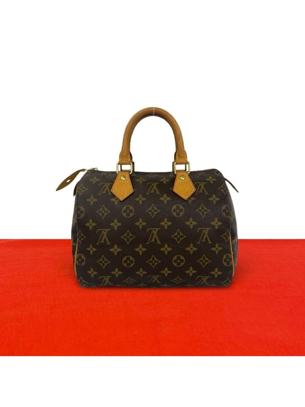 Louis Vuitton Speedy 25 Monogram Pattern Leather Mini Boston Bag Brown
